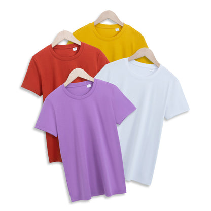 High-end 190g High-branch Double-sided Liquid Ammonia Mercerized Cotton T-shirt Women&#039;s Summer Short-sleeved Cotton Versatile White Round Neck T-shirt