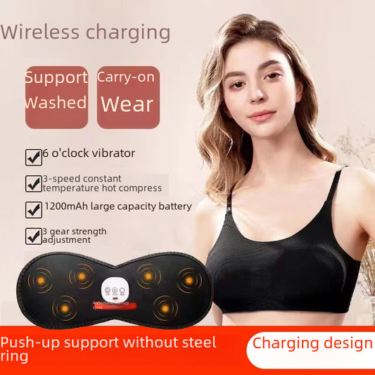Electric Intelligent Constant Temperature Vibration Breast Massager Bra Underwear Massage Device Chest Warmer